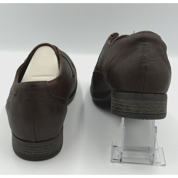 Earth Origins Navigate Nate Women's 9M Brown Leather Cap Toe Slip on New - Picture 5 of 9